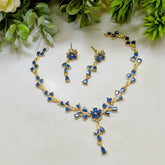 Zircon Necklace & Earring Set β AD Jewelry Collection in Gold Finish Cosmia