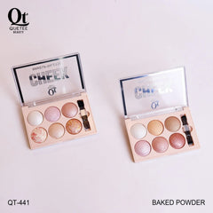 Quetee Beauty Baked Powder 6 Colors Highlighter Palette Quetee