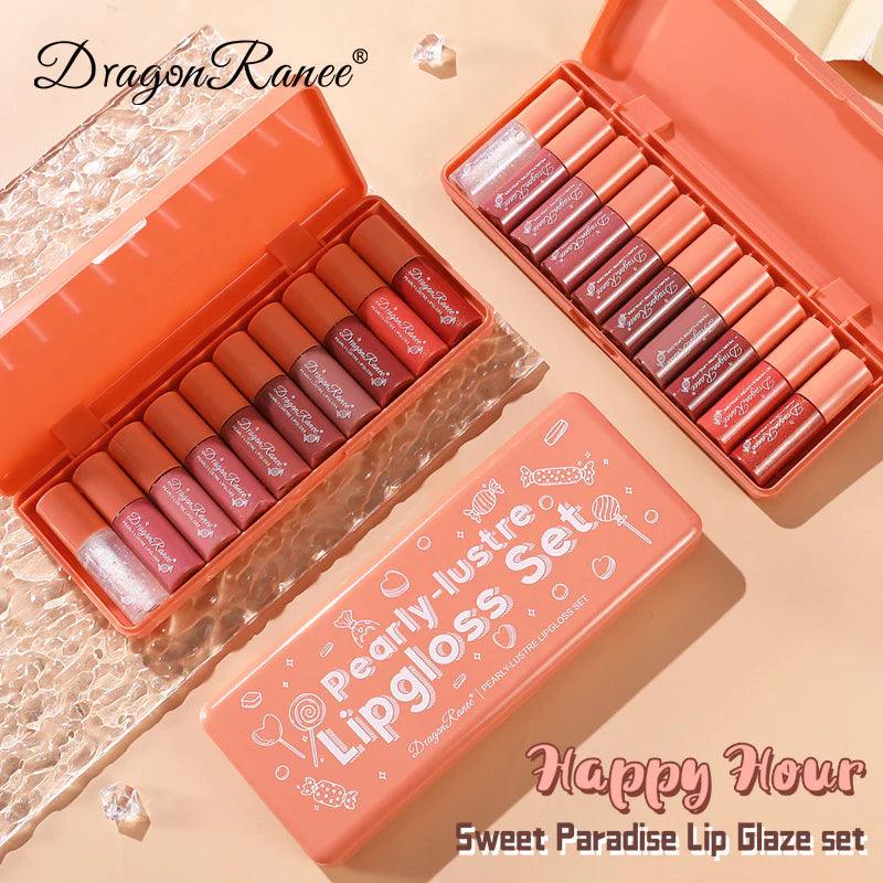 10pcs Dragon Ranee Pearly Lustre Lip Gloss Set Dragon Ranee