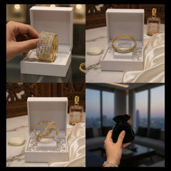 Luxury ZIRCON AD Bangles – 4 Piece Elegant Set Cosmia
