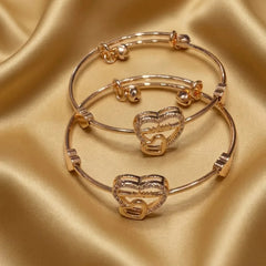 Glamorous Heart Design 24K Gold Plated Bracelet Cosmia.pk