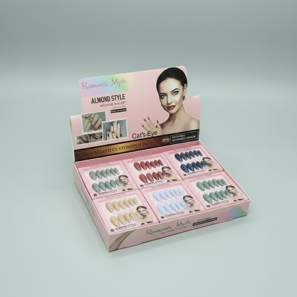 Romantic Myth Almond Style Press On Gel Nails - Each Box 12Pcs Romantic Myth