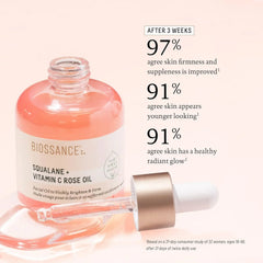 Biossance Squalane + Vitamin C Rose Oil 30ml Made in USA Biossance