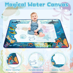 Water Doodle Mat Aqua Magic for Children with Water Pen Tools Stamps Cosmia.pk