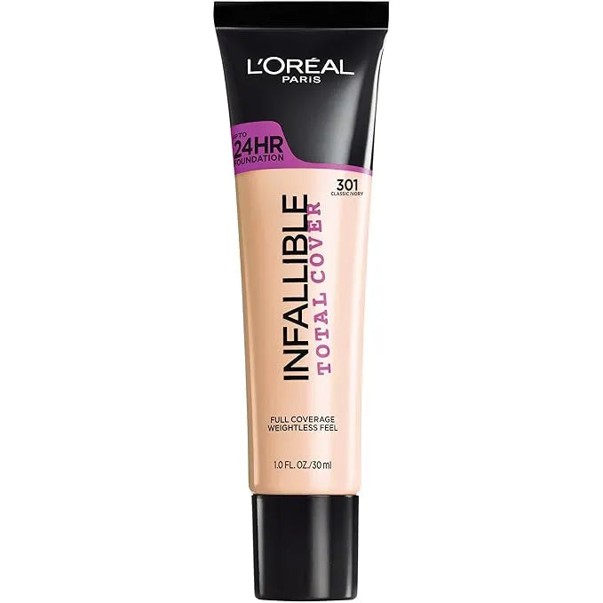 L'Oréal Infallible Total Cover Foundation 301 Classic Ivory - 30ml Loreal Paris