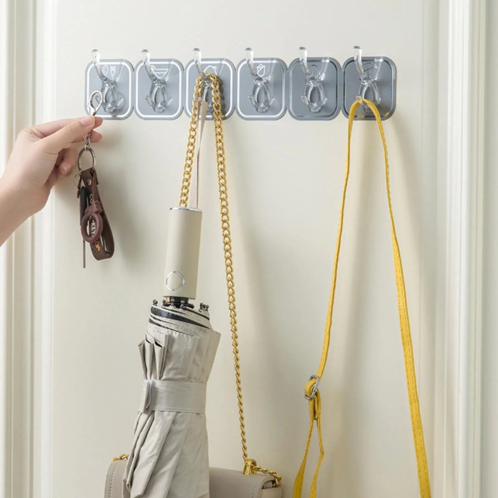Multipurpose Wall Mounted Hook - Pack Of 6 Cosmia.pk