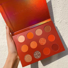 12 Color Green Alasko Sunset Eyeshadow Palette Green Alasko