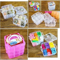 Plastic 3 Layer 18 Grid Jewelry/Makeup/Cosmetic Storage Box Cosmia