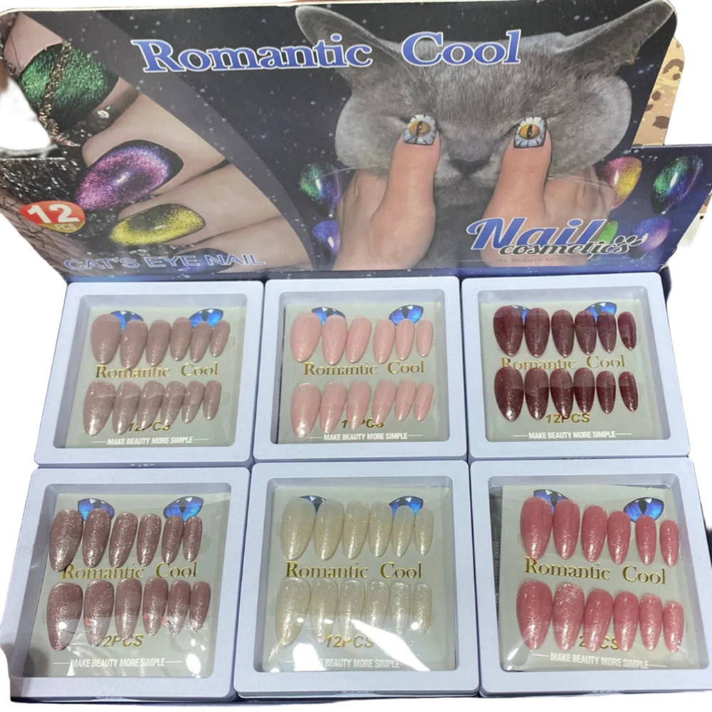 Romantic Cool Shimmer Cat Eye Nails Romantic Cool