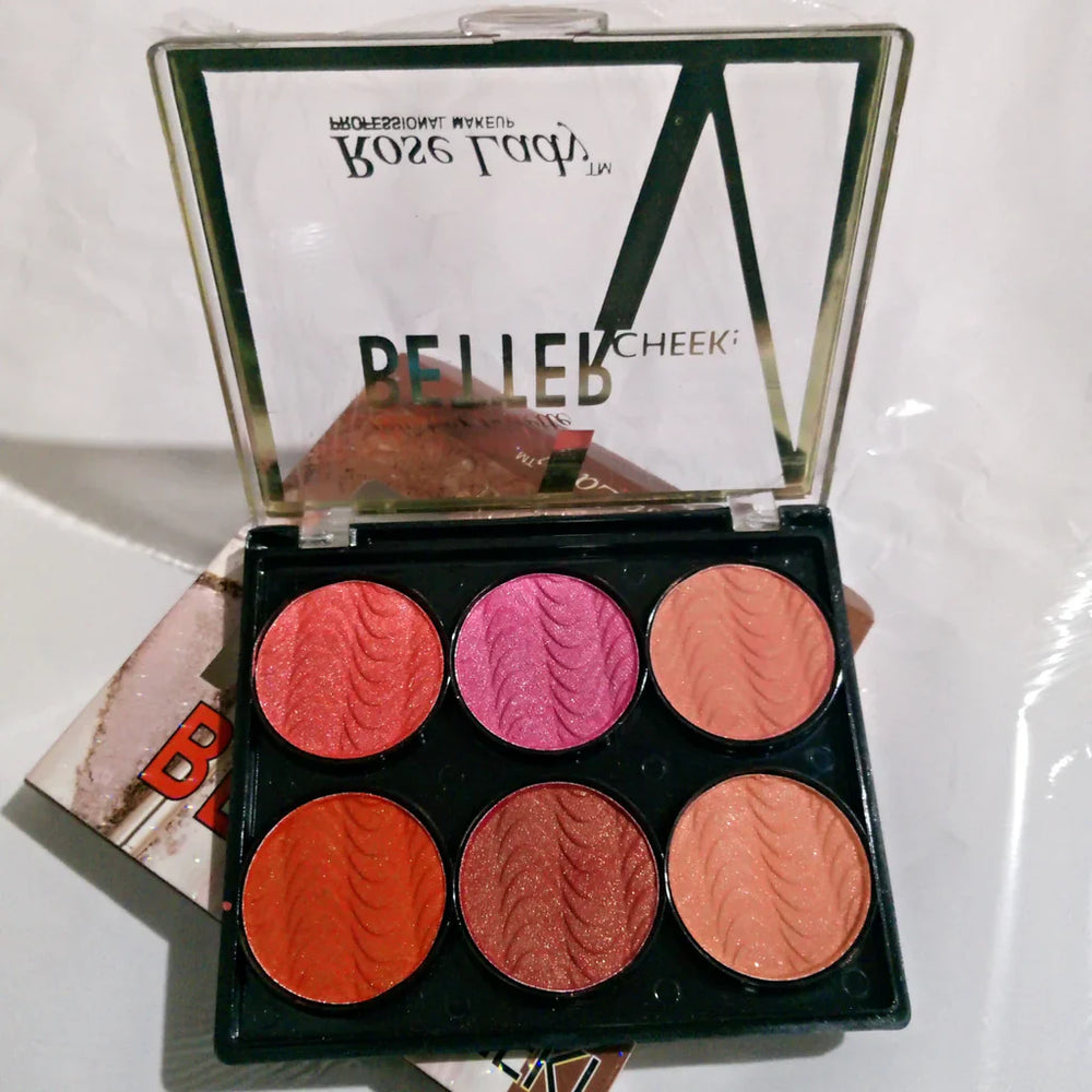 Rose Lady Blusher Palette Batter Cheek 6 in 1 Rose Lady