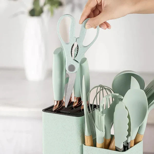 Silicone Cookware Spoon Sets - 19pcs Cosmia.pk