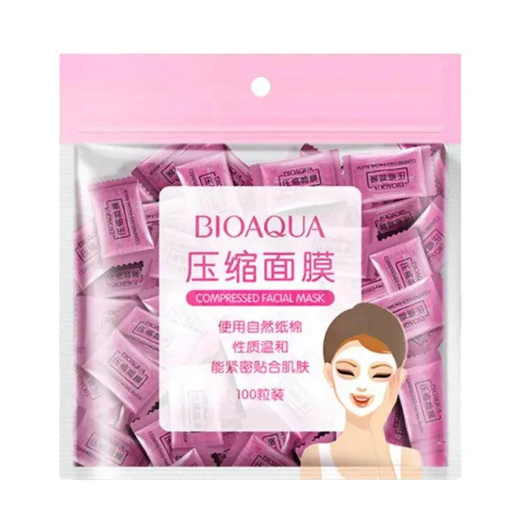 Bioaqua Compressed Facial Toffee Face Sheet Mask - 50 Pcs Bioaqua
