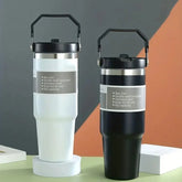 Stainless Steel Tumbler with Straw & Handle - 900ml Cosmia.pk