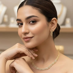 Zircon Necklace Set – 2 Tone Polish Cosmia