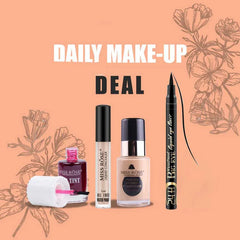 Miss Rose 4 PCS Purely Foundation - Concealer - Lip Tint - Liquid Eyeliner Makeup Deal Miss Rose