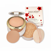 MISS ROSE (3 in 1) Professional 3D Pearl Whitening Compact & Loose Powder - 45g Miss Rose
