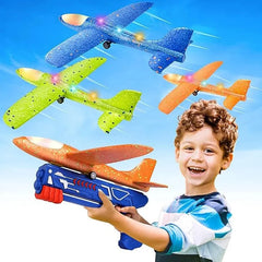 Airplane Launcher Toy - Foam Throwing Glider Plane with Catapult Gun Cosmia.pk