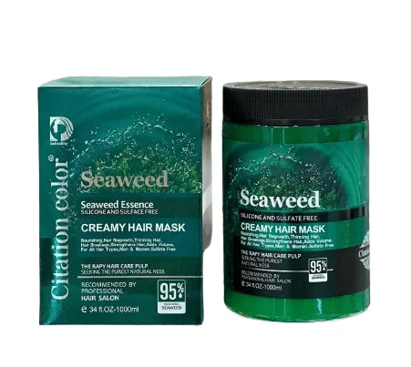 Seaweed Smooth and Shiny Creamy Hair Mask for Dry Frizz Hair - 1000ml Citation color