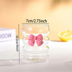 One Cute Chubby Cup With Girly Bow Glass Straw Cosmia.pk