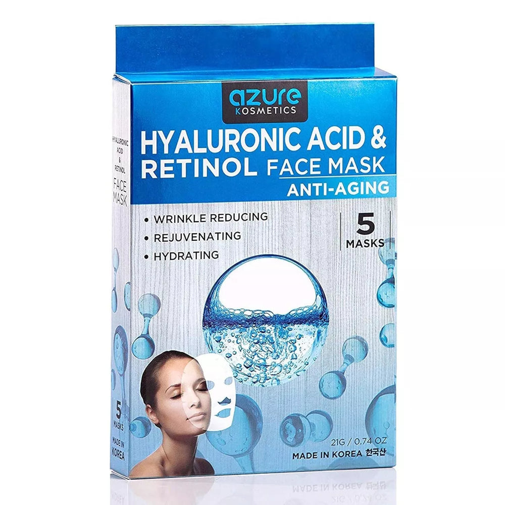 AZURE Hyaluronic Acid & Retinol Anti Aging Facial Mask-Rejuvenating AZURE