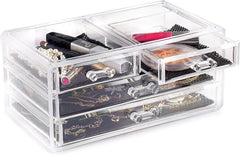 Acrylic Makeup Organizer Drawers Stand, Brush Holder and Jewellery Storage Cosmia