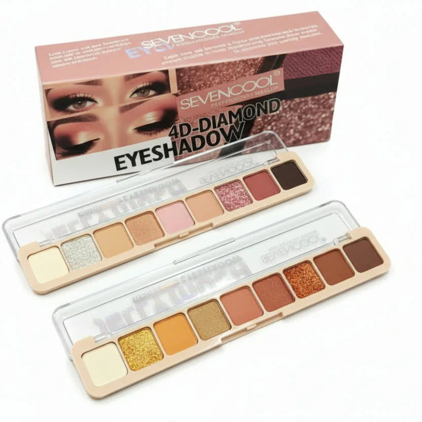 Seven Cool 4D Diamond Eyeshadow Palette - 9 Colors Seven Cool