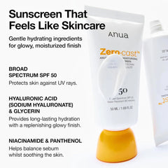 Anua Zero Cast Moisturizing Sunscreen SPF50+ 50ml Anua