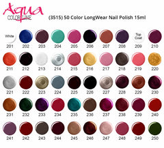 Aqua Color Line 50 Colors Long Wear Nail Polish Aqua Color Line