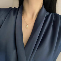 Avocado Pendant Gold Toned Necklace Cosmia