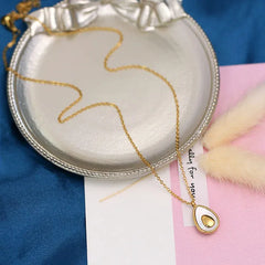 Avocado Pendant Gold Toned Necklace Cosmia