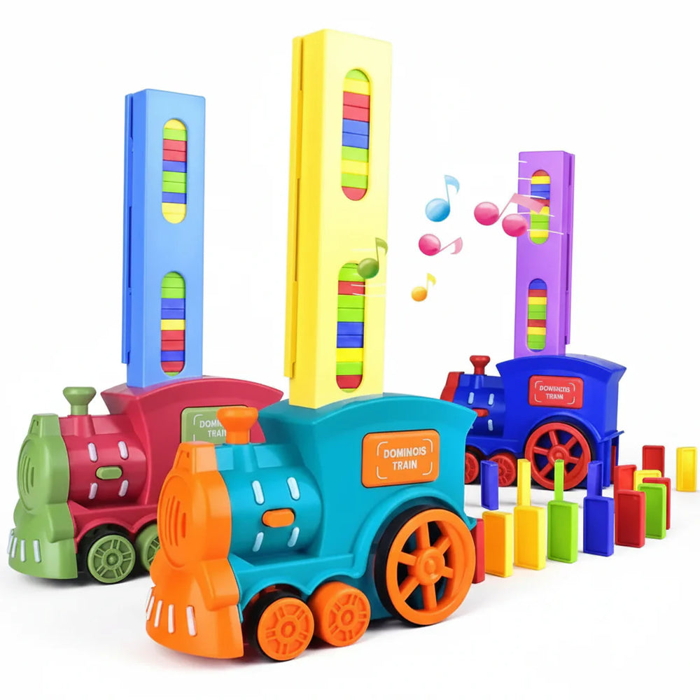 Domino Train Toy Sound Automatic Domino Train Set - 60 Piece Cosmia.pk