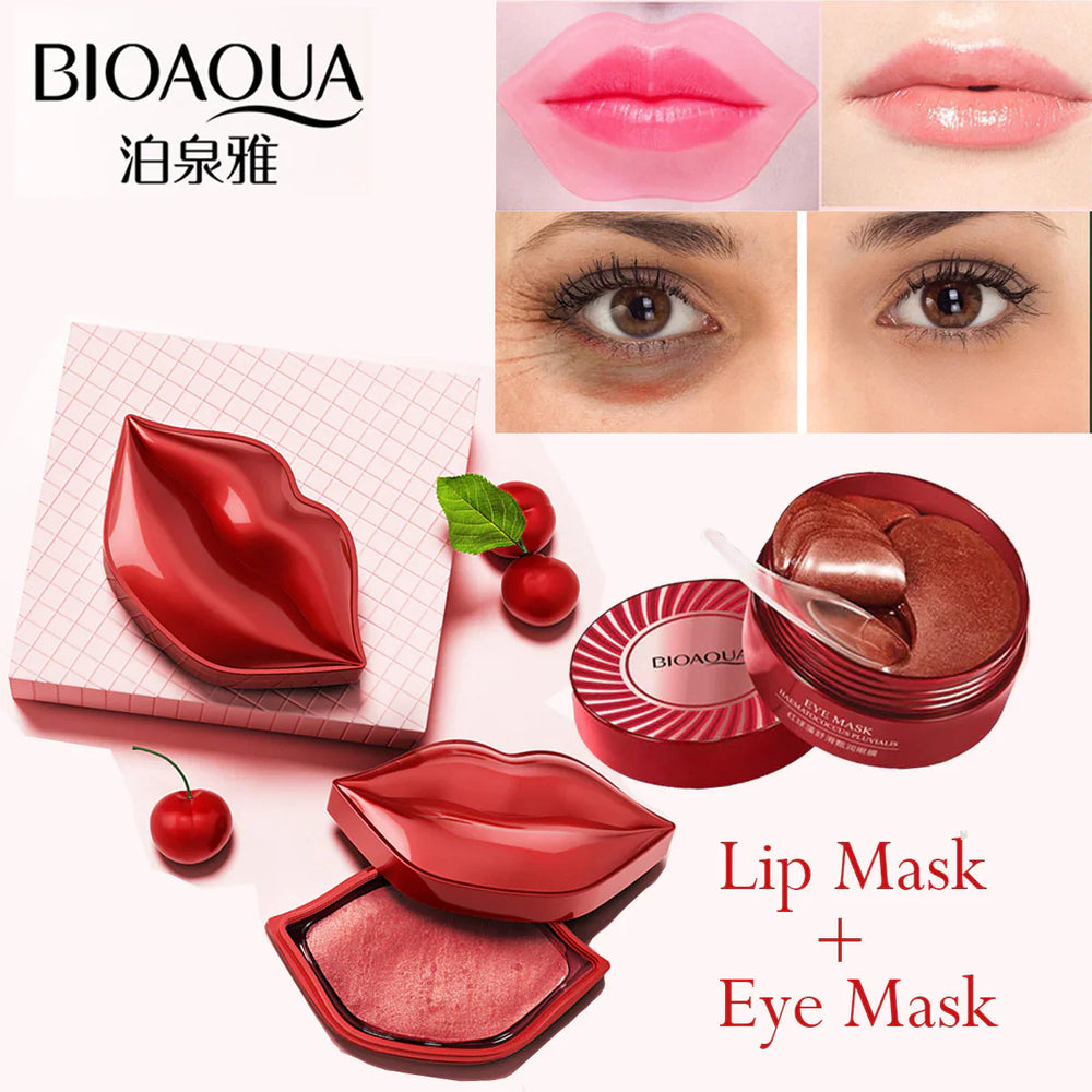 BIOAQUA 60Pcs Eye Mask & 20 Pcs Lip Mask Set Bioaqua