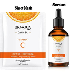 BIOAQUA Vitamin C Sheet Mask & Serum Moisturizing Pack of 2 Bioaqua