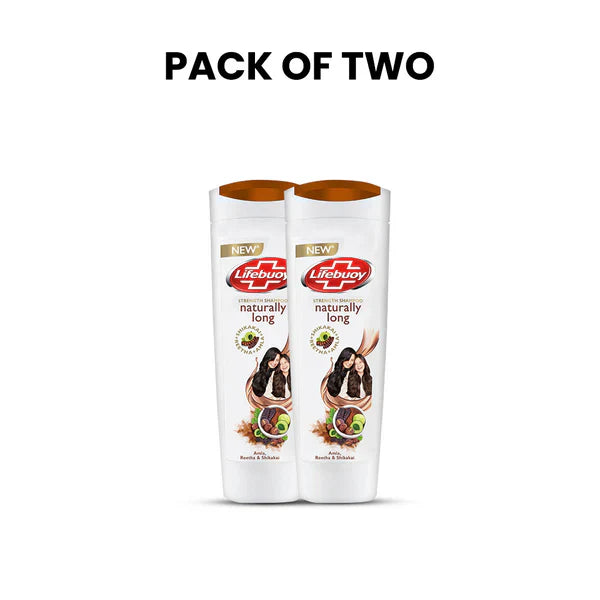 Bundle - Pack of 2 Lifebuoy Naturally Long Amla Reetha & Shikakai Strength Shampoo 175Ml Lifebuoy