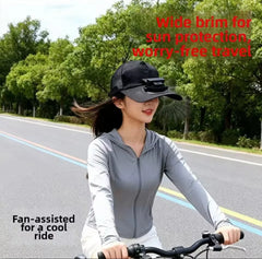 Solar Powered Cooling Fan Cap Cosmia.pk