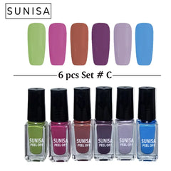 New Sunisa 6pcs Set Matte Nail Polish / Peel Off Sunisa