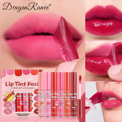 6pcs Dragon Ranee Peel Off Fruity Lip Gloss Dragon Ranee
