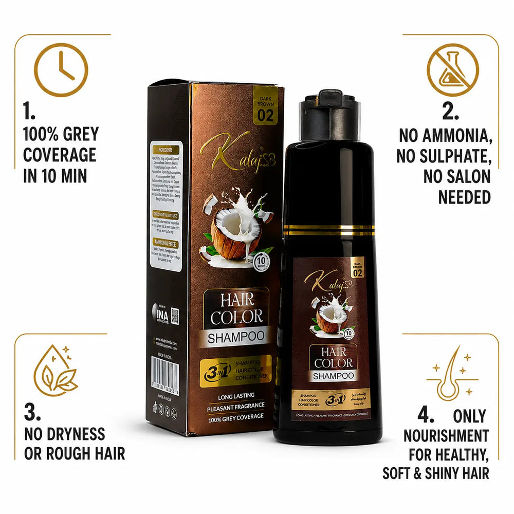 kalaj 3-in-1 Hair Color Shampoo Instant Results Kalaj