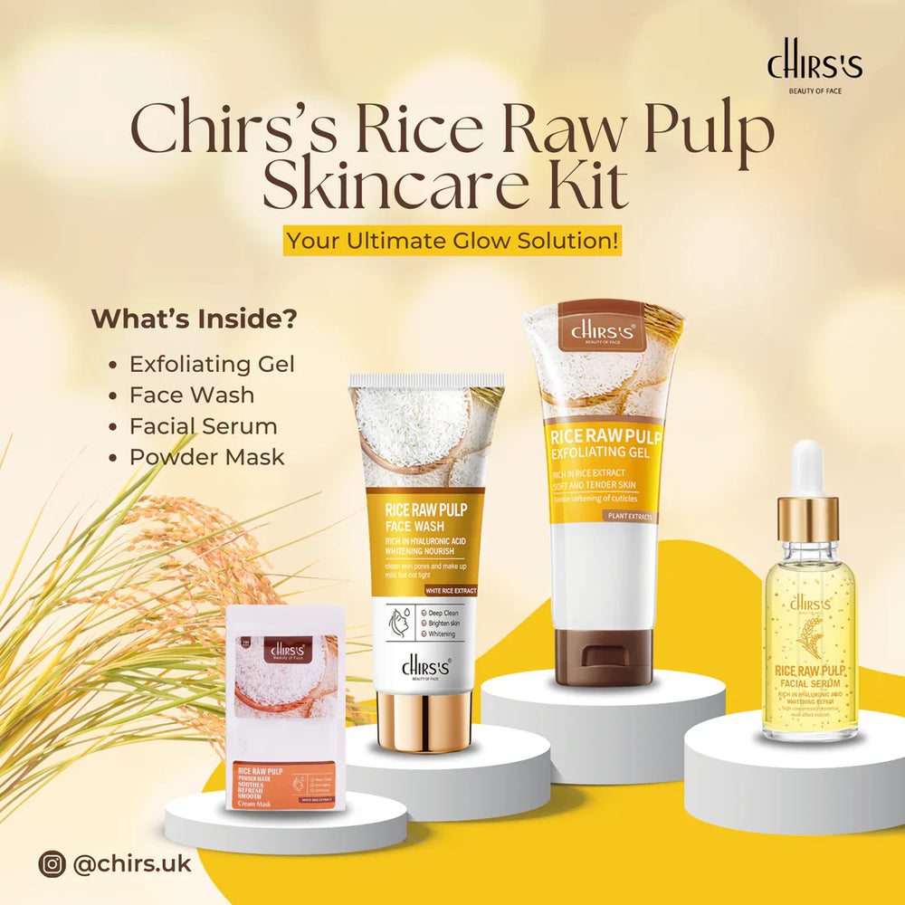 Chirs's Rice Raw Pulp Skincare Kit - 4PCS Chirs's