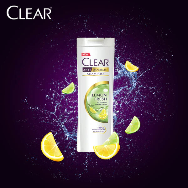 Clear Lemon Fresh Triple Anti-Dandruff Shampoo, 380ml Clear