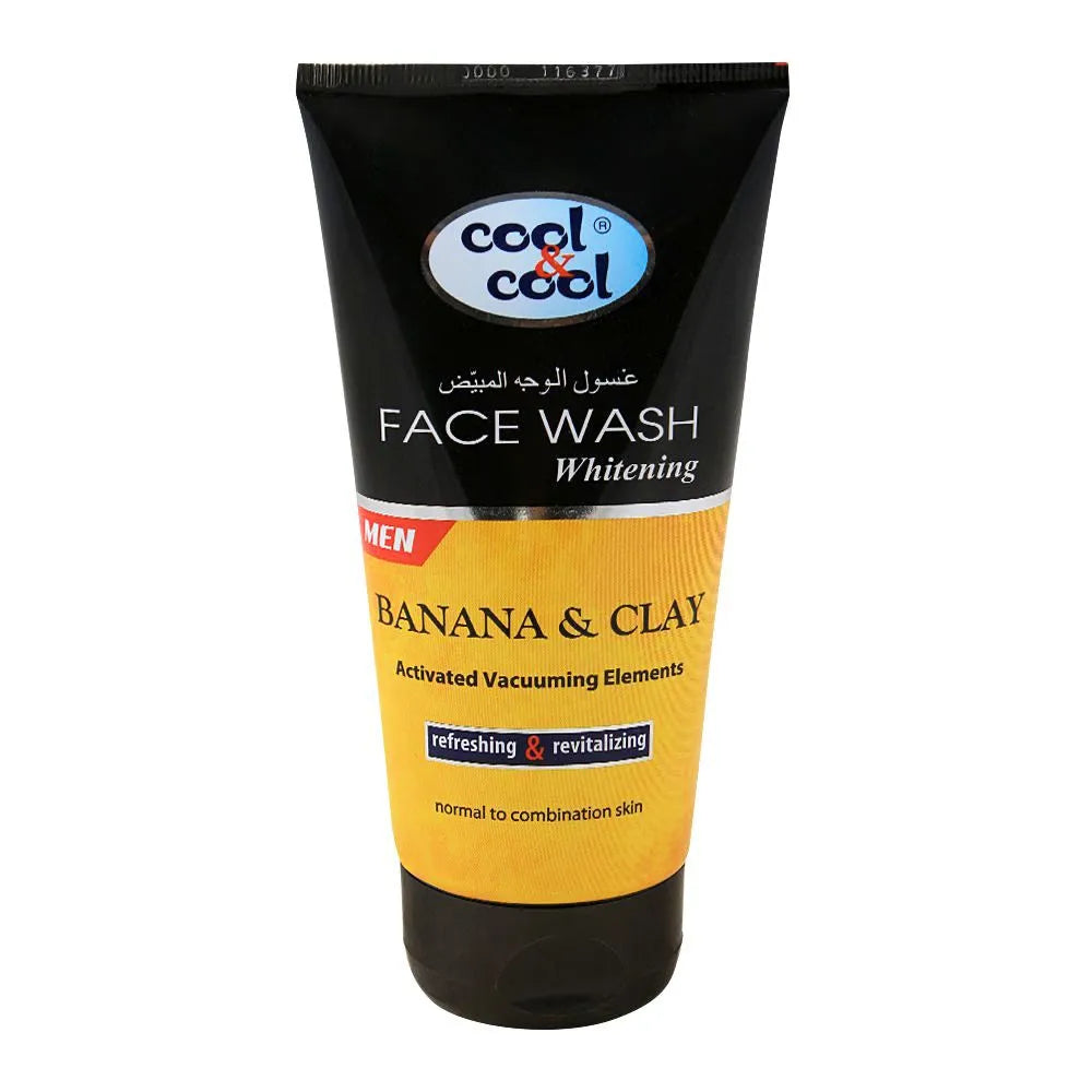 Cool & Cool Men Banana & Clay Whitening Face Wash, Normal to Oily Skin Cool & Cool
