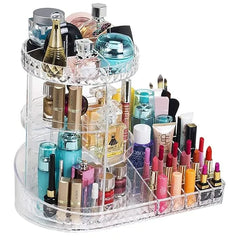 Diamond Pattern Dressing Case 360° Rotating Cosmetics Organiser Cosmia