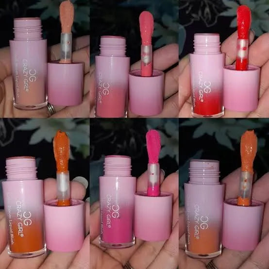 Crazy girl liquid Cream Blush 6 Pcs Set Crazy Girl