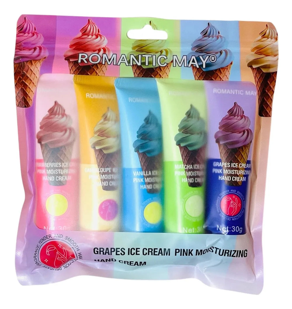 Romantic May 5 Pack Pocket Hand Cream, Moisturizing, Repairing Candy - Each 30g Romantic May