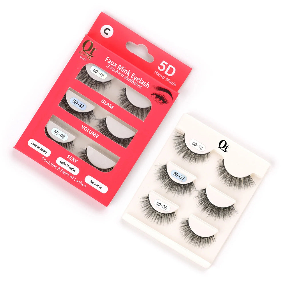 Quetee Beauty Faux Mink Eyelash-Pack Three Quetee