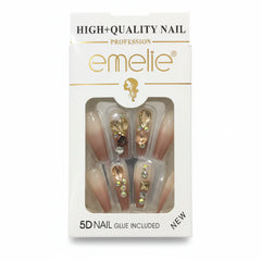 Emelie 5D Artifical Nails With Nail Glue Emelie
