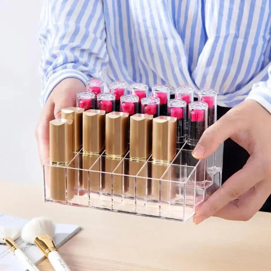 Acrylic Lipstick Nail Polish And Jewellery Display Rack 24 - Grid Cosmia.pk