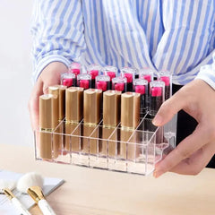 Acrylic Lipstick Nail Polish And Jewellery Display Rack 24 - Grid Cosmia.pk