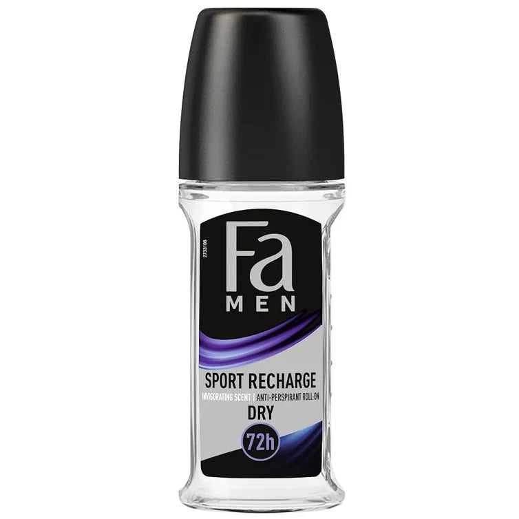 FA Men Dry Roll on Sport Recharge 72H Protection Antiperspirant FA