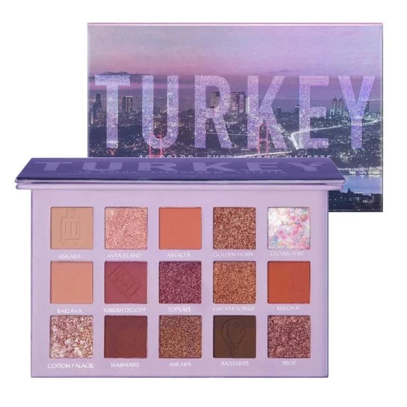 15 Colors Turkey Focallure Professional Glitter Eyeshadow Palette Focallure